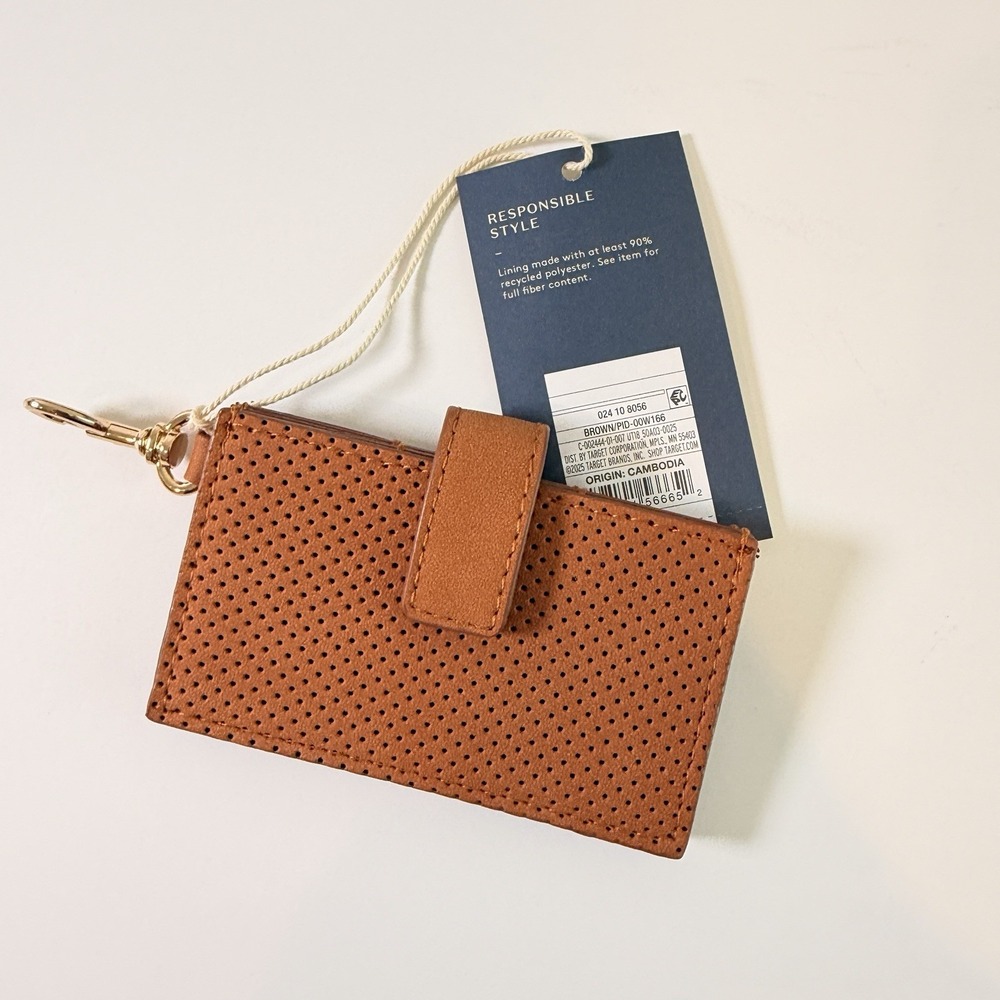 Universal Thread Brown Women's Wallet Solid Folding, Multiple Card Slots, Snap